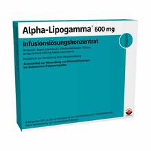 Abbildung: Alpha-Lipogamma 600 mg Infusionslösungskonz. 5X24 ml, Infusionslösungskonzentrat PZN 02757322 