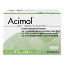 Abbildung: Acimol mit pH Teststreifen Filmtabletten 48 St, Filmtabletten PZN 02766290 
