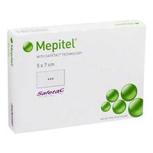Abbildung: MEPITEL Silikon Netzverband 5x7 cm steril 5 St, Verband PZN 02818443 