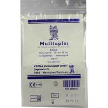 Abbildung: Mulltupfer 15x15 cm walnussgroß steril 5 St, Tupfer PZN 02845948 