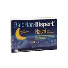 Abbildung: Baldrian Dispert Nacht zum Einschlafen überzogene Tabletten  50 St, Überzogene Tabletten PZN 02859873 