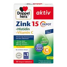 Abbildung: Doppelherz Zink 15 mg + Histidin+Vitamin C Depot aktiv 30 St, Tabletten PZN 02898732 