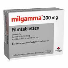 Abbildung: Milgamma 300 mg Filmtabletten 30 St, Filmtabletten PZN 02913880 
