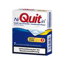 Abbildung: Niquitin Clear 7 mg transdermale Pflaster 7 St, Pflaster transdermal PZN 02919658 