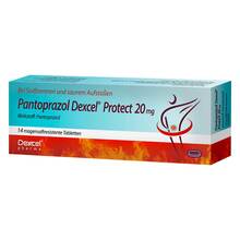 Abbildung: Pantoprazol Dexcel Protect 20 mg magensaftresistent Tab. 14 St, Tabletten magensaftresistent PZN 03037110 
