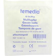 Abbildung: Mulltupfer pflaumengroß steril 10 St, Tupfer PZN 03061166 