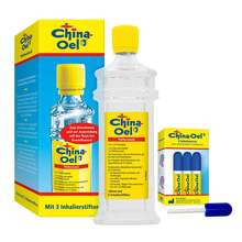 Abbildung: China Öl mit 3 Inhalatoren 100 ml, Ätherisches Öl PZN 03098086 