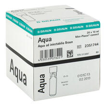 Abbildung: Aqua AD injectabilia Miniplasco connect Injektionslösung  20X10 ml, Injektionslösung PZN 03113087 
