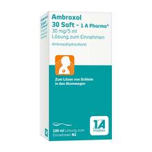 Abbildung: Ambroxol 30 Saft-1A Pharma 100 ml, Lösung zum Einnehmen PZN 03201331 