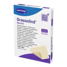 Abbildung: Grassolind Salbenkompressen 5x5 cm steril 10 St, Kompressen PZN 03245618 