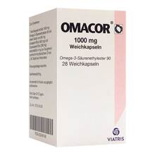 Abbildung: Omacor 1.000 mg Weichkapseln 28 St, Weichkapseln PZN 03249148 