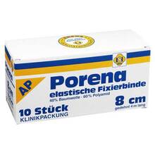 Abbildung: Porena elastische Mullbinde binde 8 cm weiß ohne Cello 10 St, Binden PZN 03289627 