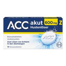 Abbildung: Acc akut 600 Z Hustenlöser Brausetabletten 10 St, Brausetabletten PZN 03294717 