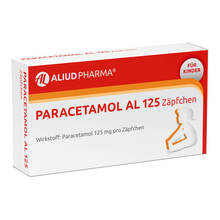Abbildung: Paracetamol AL 125 Säuglings-Suppositorien  10 St, Säuglings-Suppositorien PZN 03295065 