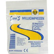Abbildung: Erena Mullkompresse 5x5 cm steril 8fach 5X2 St PZN 03305332 