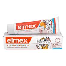 Abbildung: Elmex Kinderzahnpasta mit Faltschachtel 50 ml, Zahnpasta PZN 03330672 