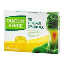 Abbildung: Tantum Verde 3 mg Lutschtabletten mit Zitronengeschmack 20 St, Lutschtabletten PZN 03335540 