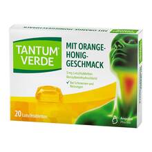 Abbildung: Tantum Verde 3 mg Lutschtabletten mit Orange-Honiggeschm. 20 St, Lutschtabletten PZN 03335557 