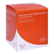 Abbildung: Dracofix Peel Kompressen 5x5 cm steril 8fach 25X2 St, Kompressen PZN 03388097 