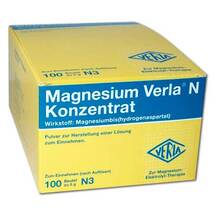 Abbildung: Magnesium Verla N Konzentrat Pulver zur H.e.L.zum Einnehmen  100 St, Pulver zur Herstellung einer Lösung zum Einnehmen PZN 03395424 