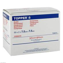Abbildung: Topper 8 Kompresse 7,5x7,5 cm steril 50X2 St, Kompressen PZN 03420352 
