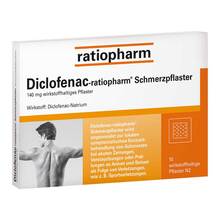 Abbildung: Diclofenac-ratiopharm Schmerzpflaster 10 St, Pflaster PZN 03500938 