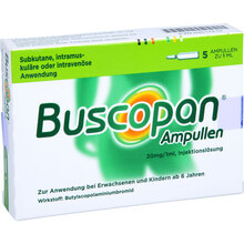 Abbildung: BUSCOPAN Injektionslösung 5X1 ml, Injektionslösung PZN 03517212