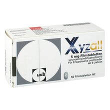 Abbildung: Xyzall 5 mg Filmtabletten 50 St, Filmtabletten PZN 03564594 