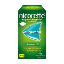 Abbildung: Nicorette Kaugummi 4 mg freshmint 105 St, Kaugummi PZN 03643454 
