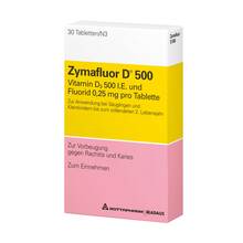 Abbildung: Zymafluor D 500 Tabletten 30 St, Tabletten PZN 03665065 