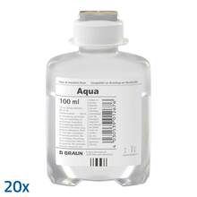 Abbildung: Aqua AD injectabilia Ecoflac Plus Injektionslösung  20X100 ml, Injektionslösung PZN 03710653 