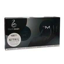 Abbildung: Nitril Handschuhe puderfrei Größe M schwarz 100 St, Handschuhe PZN 03763626 