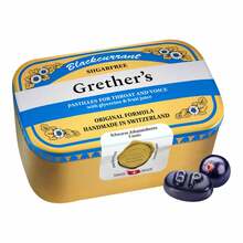 Abbildung: Grethers Blackcurrant Silber zuckerfrei Past.Dose 440 g, Pastillen PZN 03806011 