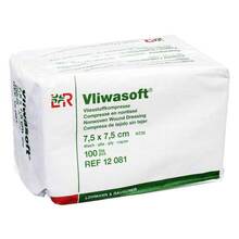 Abbildung: VLIWASOFT Vlieskompressen unsteril 7,5x7,5 cm 4l. 100 St, Kompressen PZN 03806927 