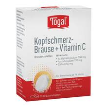Abbildung: Togal Kopfschmerz-Brause + Vitamin C  Brausetabletten 20 St, Brausetabletten PZN 03822501 