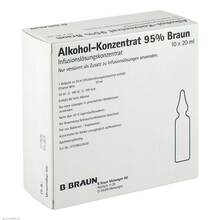 Abbildung: ALKOHOL 95% Infusionslösungskonzentrat 10X20 ml, Infusionslösungskonzentrat PZN 03837980 
