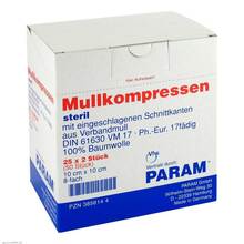 Abbildung: MULLKOMPRESSEN 10x10 cm steril 8fach 25X2 St, Kompressen PZN 03856144 