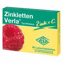 Abbildung: Zinkletten Verla Himbeere Lutschtabletten 50 St, Lutschtabletten PZN 03915467 
