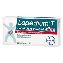 Abbildung: Lopedium T akut bei akutem Durchfall Tabletten 10 St, Tabletten PZN 03928406 