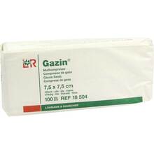 Abbildung: Gazin Mullkomp.7,5x7,5 cm unsteril 12fach Op 100 St, Kompressen PZN 03959393 