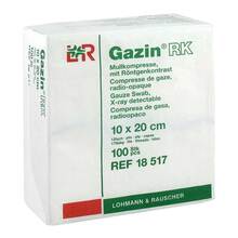 Abbildung: Gazin Mullkomp.10x20 cm unsteril 12fach RK 100 St, Kompressen PZN 03959542 