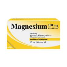 Abbildung: Magnesium 100 mg Jenapharm Tabletten 100 St, Tabletten PZN 04016995 