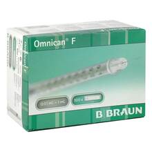 Abbildung: OMNICAN F 1 ml Feindosierungspr.1 ml 30 Gx12 mm 100 St, Spritzen PZN 04051388 