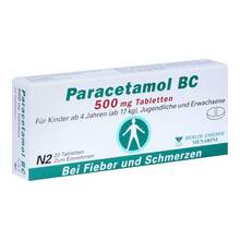 Abbildung: Paracetamol BC 500 mg Tabletten 20 St, Tabletten PZN 04088380 