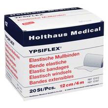 Abbildung: MULLBINDEN elastisch 12 cmx4 m 20 St, Binden PZN 04095144 