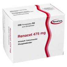Abbildung: RENACET 475 mg Filmtabletten 200 St, Filmtabletten PZN 04103375 