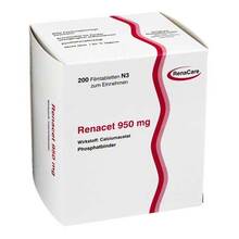 Abbildung: RENACET 950 mg Filmtabletten 200 St, Filmtabletten PZN 04103381 
