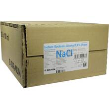 Abbildung: Kochsalzlösung 0,9% Glasflasche  20X100 ml, Infusionslösung PZN 04272994 