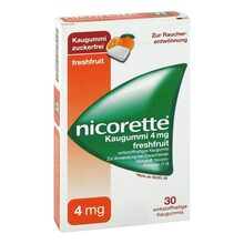 Abbildung: Nicorette Kaugummi 4 mg freshfruit 30 St, Kaugummi PZN 04370107 