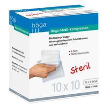 Abbildung: Höga-Kompressen 10x10 cm steril 8fach 25X2 St, Kompressen PZN 04401919 